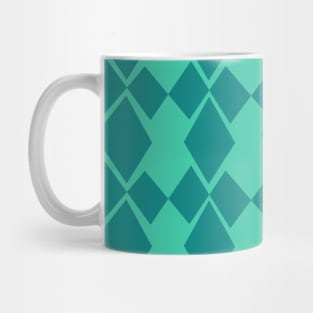 Geometric Diamonds Design (Teal) Mug